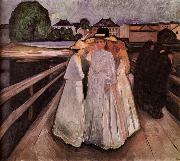 Edvard Munch Gentlewoman on the Bridge oil painting artist